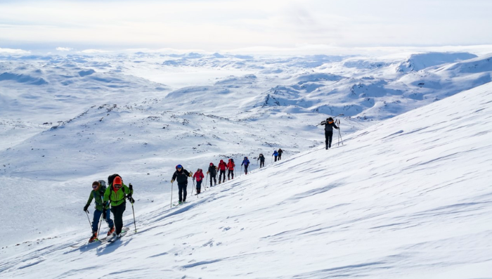 Foto skitur på fjellet